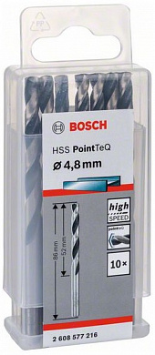 HSS PointTeQ Сверл 4.8mm 10 шт - цена указана за штуку