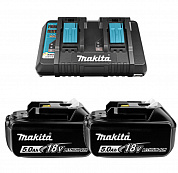 Аккумулятор MAKITA BL1850B (2х5,0Ач) + DC18RD, картон