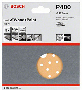 Шлифкруги 125 мм BOSCH 5 шлифлистов Best for Wood+Paint Multihole Ø K400